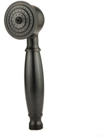 Pommeau de douche classique de salle de bain en laiton vintage avec pulvérisateur rond amovible, finition chromée pour salle de bain, design haute pression, anti-fuite et résistant à la rouille (noir)