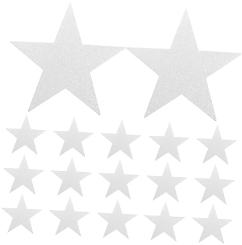 NUOBESTY 48 pezzi Ritagli di Stelle in Carta Glitterata Argento per Decorazioni Cameretta Bacheca e Progetti DIY Stelle di Carta per Disegno Scrittura e Lavoretti Creativi Facili e