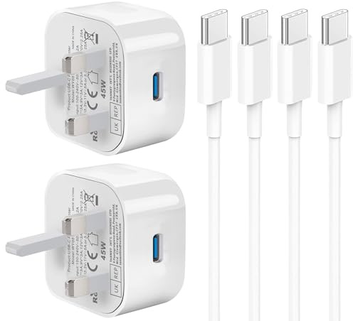 Samsung Fast Charger Plug and 1M Long Cable,2Pack Samsung USBC Charging Lead with USB Type C Plug for Galaxy S25 S24 S23 S22 S21 S20 A32 A33 A34 A35 A36 A53 A54 A55 A56 A17 A16 A25 A26 A06 A07 A05S