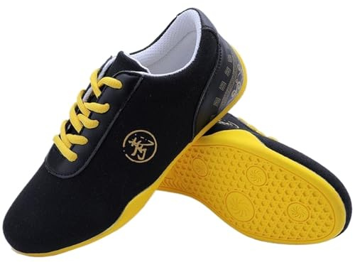 SXTYYH Kung Fu Tai Chi-Skor Flexibla Taekwondoskor for Karate, Kampsport Träning övning & Dagliga Aktiviteter Canvas-Skor Med Halkfri Sula(34EU,Black)
