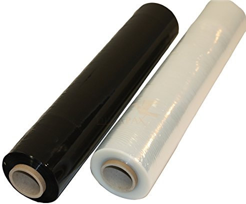 2 Rollen Stretchfolie schwarz 20 my Palettenfolie von dimapax