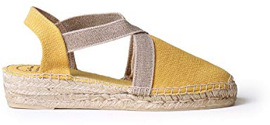 Women's espadrille in cotton fabric - VERDI-V - Yellow, 41 EU
