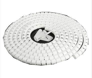 BE-TOOL - Avvolgicavo a spirale, 2 m x 15 mm, con morsetto, per PC, TV, DVD, antenna stereo, ecc., colore: bianco