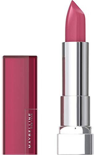 Maybelline Color Sensational Lipstick, Lip Makeup, Cream Finish, Hydrating Lipstick, Nude, Pink, Red, Plum Lip Color, Pink Score, 0.15 oz; (Packaging May Vary)