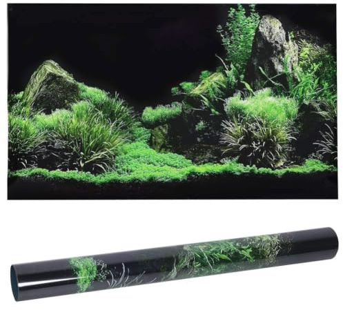 3D Effekt Meeresboden Wasser Gras Poster Selbstklebende Reptilien Terrarium Aquarium Hintergrund Aquarium Wandaufkleber Aquarium Hintergrund Unterwasser Poster PVC Dekor Tapete (61 x 30 cm)