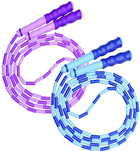 WENTS Springseil Weich Perlen Verstellbare für Männer, Frauen und Kinder - Verwicklungsfrei zum Fitbleiben, Training, Üben,Verstellbares Springseil für, Kunststoff, mit Silikongriff 2 pcs