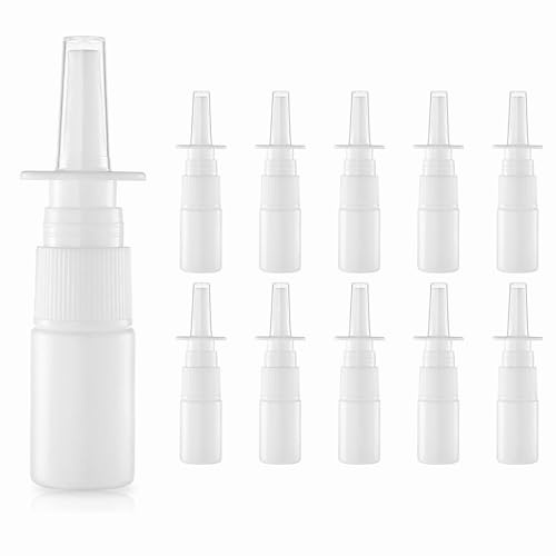 20 Pack Empty Nasal Spray Bottles 10ml - Fine Mist Saline Spray Bottle Refillable, Mini Empty Travel Atomiser for Essential Oils, Perfume, Alcohol, Home & Outdoor Use