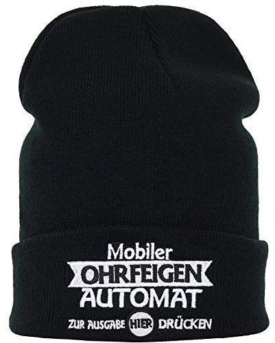 Stickad mössa: Mobil örhängesautomat streetwear vintermössa/ullmössa/huva män/kvinnor/tonåringar gåva biker rocker unisex sjömansmössa/rullmössa/arbetsmössa svart lång beanie en storlek