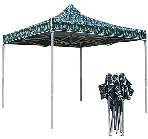 Gazebo Pieghevole Giardino Impermeabile Tendone da Sole Ombreggiante Terrazzo Esterno per Mercato Fiera Manifestazioni Sagra Campeggio Giardino Telo Plastificato Anti Pioggia,Camuffare,2x2m