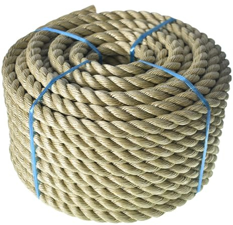 HOSTIC Twisted 3 Strand Polypropylene Synthetic Rope Multipurpose Artificial Manila Rope 3/4 Inch x 100 Feet