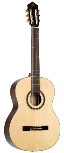 Ortega Guitars 4/4 Konzert Gitarre – Performer Series – Inklusive Gig Bag – Massive Sitka Fichte, Walnuss, Hochglanz Natur (R158)