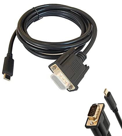 Nizirioo Cavo adattatore da USB C a VGA, 1,8 m, tipo C, HD, supporta 1080p per PC desktop, proiettore, laptop
