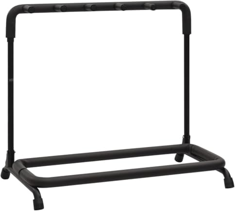 vidaXL Gitarrenständer Klappbar 5-fach Schwarz 74x41x66 cm Stahl, Gitarrenhalter, Gitarrenständer klappbar, Mehrfach Gitarrenständer, Halter Gitarren