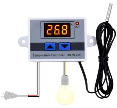 zalati Digital LED-Temperatur-Controller-Modul XH-W3001 Elektronischer Thermostatschalter mit wasserdichte Sonde programmierbare Heizkühlung, 12 V 120W