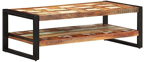 BUKSCYJS Couchtisch kleine Zimmer, Sofatisch, WohnzimmertischCouchtisch 120x60x40 cm Altholz MassivFür Wohnzimmer, Schlafzimmer, Büro, Eingang, Korridor