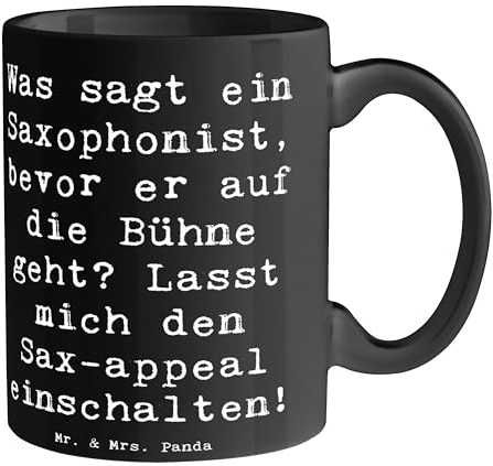 Mr. & Mrs. Panda Tasse Spruch Magischer Saxophon-Charme - Geschenk, Designer Tasse, Lernen, Sax-appeal, Musikschüler, Musiker, Trompeten, Jazz,