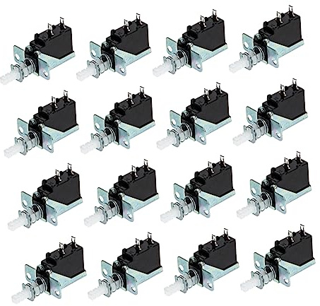 Mikikit 20pcs Straight Key Self-locking Switch for Range Hood Vent Legs Outer Spring Iron