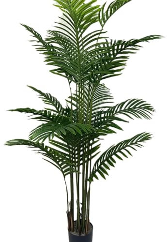 MLKHESY Künstliche Areca-Palme mit echtem Rindendesign im Topf, perfekte Kunstpflanzen für den Innen- und Außenbereich, Haus, Heim, Büro, Garten, Moderne Dekoration, Einweihungsparty