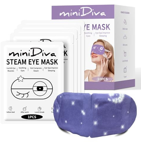 Minidiva Selbsterhitzende Wärmemaske für Augen – Entspannung, Feuchtigkeit & Linderung von Trockenheit und Augenringen (Lavendel 30pcs, 30 Stück (3er Pack))