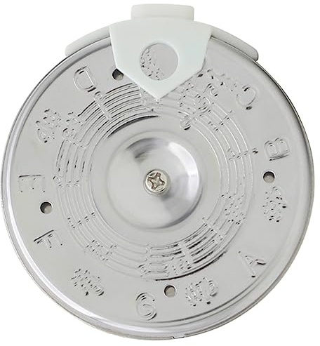 Levemolo Stimmgerät 13-loch mit Mundgeblasenem Design Einfache Tonhöheneinstellung aus Abs und Eisen Rundes Silbernes Stimmgerät für Musiker für Ukulele Violine und Gitarre