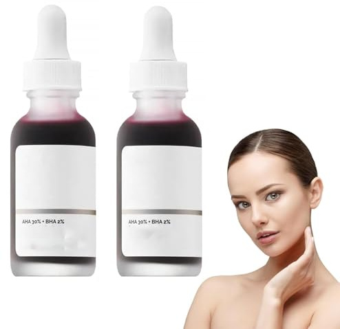 Gesichtsserum,Peeling-Lösung,Gesicht Exfoliant,Schönheitsfehlern Reduziert Gegen Pickel & Mitesser, Große Poren,2Pcs