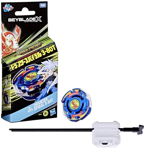 Hasbro Beyblade X, X-Over Project, Starter Pack Dranzer Spiral 3-80T con trottola e Lanciatore