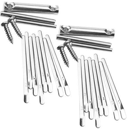 BIUDECO 2 Satz Kalimba Daumenklavier 8 Tasten aus Metall Silber für Anfänger Tragbar Klarer Klang zum Entspannen und Aufnehmen