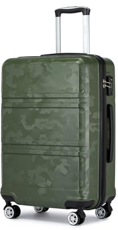 Kono Petite Valise Cabine ABS+PC 4 Roues TSA Rigide, Vert/Camouflage | Valise Cabine Compatible Avec La Plupart Des Compagnies. Taille 20 Pouces, Pas De Frais De Soute Coque ABS+PC Résiste Aux Cho