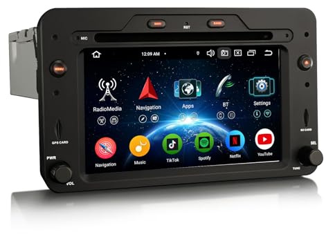 Erisin Android 14 8-Core 4GB+64GB Autoradio Bluetooth GPS Navigatore per Alfa Romeo Brera Spider 159 Sportwagon 6.2 Lettore DVD IPS Schermo tattile Supporti CarPlay Android Auto WiFi 4G DSP Canbus