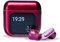 wessy juice wireless earbuds – Bluetooth, noise cancelling ear phones with multi use screen on case (red)