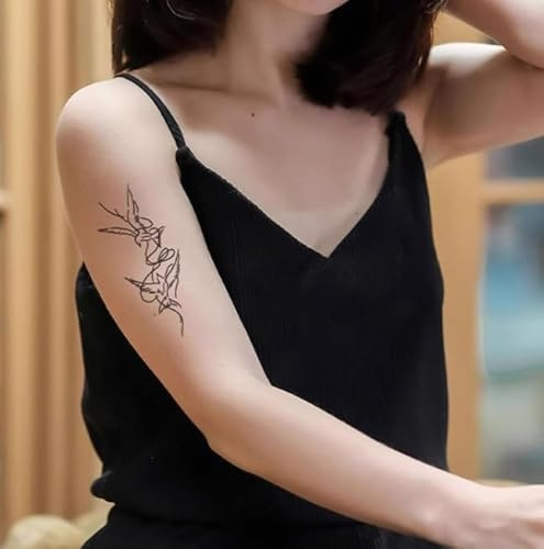 Temporary Tattoos Stickers Fake Tattoos Free White Dove Line Arm Simple Herbal Waterproof Female Male Ins Style Semi-Permanent Lasting 2 Weeks
