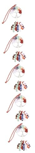 Alipis 5 Pezzi Di Decorazioni Pendenti Con Albero Della Vita Chakra Ornamenti Per Auto Squisito Ornamento Pendente Con 7 Pietre Dei Chakra
