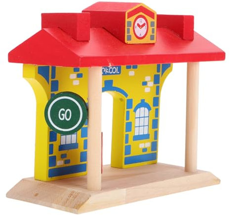 Abaodam Holzeisenbahnschienen Erweiterungspaket Mit Zubehör Bahnhof Und Gleisverbinder Für Junge Mädchen Jungen Und Mädchen Puzzle-Spielzeug Für Motorische Fähigkeiten