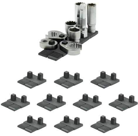 StealthMounts Drawer Hive 3/8 Socket Holder – 10 Pack | Modular Toolbox Organisers for Professional and DIY Mechanics | Injection-Moulded TPE | Made in the UK