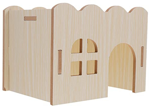 TOYANDONA Maisonnette en Bois pour Hamster et Cobaye Échelle Ondulée, Jouet Interactif Solide, Taille Compacte, pour Cage à Petits Animaux, Accessoires Divertissants pour Rongeurs
