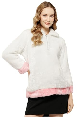 Aarika dam vintertröja vit rosa, Vit/rosa, 36