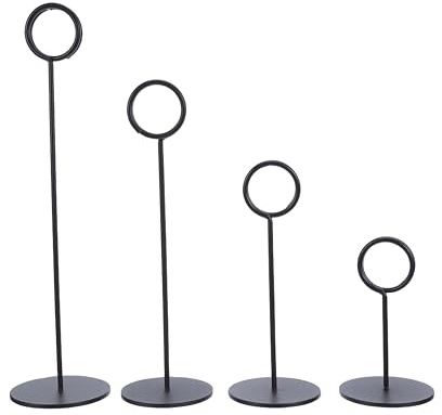 DECOMELODY 4 Pièces Support Porte-numéro de Table Acier Inoxydable Porte-Cartes de Table pour Mariage Support Décoratif pour Numéros et Noms Stand Élégant pour Restaurant et Banquet