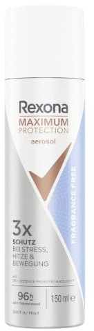 Rexona Maximum Protection Anti Transpirant Fragrance Free Deospray mit 96 Stunden Schutz vor Schweiß und Körpergeruch 150 ml