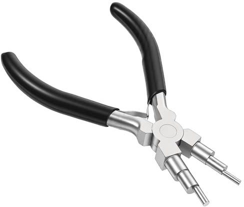1 Pack 6 in 1 Wire Looping Pliers with Anti Slip Handle, Bail Making Pliers for Jewelry Making, One Step Looper Wire Wrapping Tool for Bending 3-10mm Bails, Loops, Hooks, Jump Rings Crafts