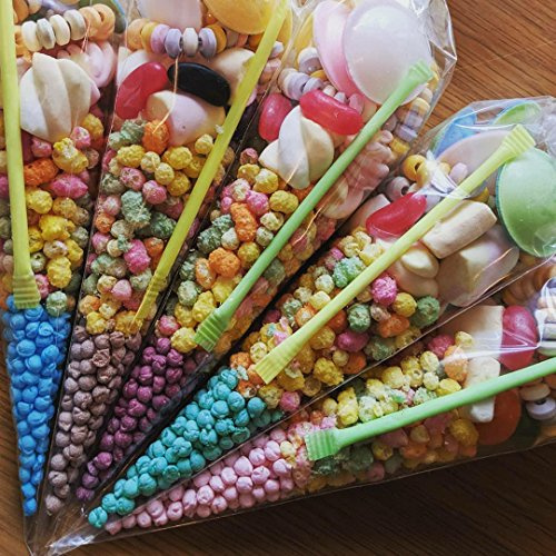 Pre Filled Millions Sweet Cones Colours Kids Party Bags Children's Birthday (35, Green (Apple))