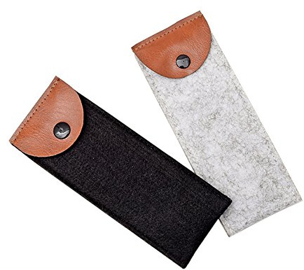 Hustar 2 Stück Filz Stift Etui Federmäppchen Bleistift Beutel Stiftemäppchen Federmappe Klein Federtasche