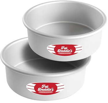 Fat Daddio's PRD-83SET Anodized Aluminum Round Cake Pans, 2 Piece Set, 8 x 3 Inch