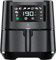 KESSER® XXL 5,5 Liter Heißluftfritteuse Edelstahl |1700W Fritteuse Airfryer | Touch Display | 8 Programmen | ohne ÖL | Backofen | Fettfrei |Heißluft | Grill | Inkl. Brotbackkorb & Rezeptebuch Schwarz