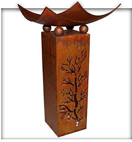 Kieskönig Feuerschale 2-TLG. Deko-Säule Feuersäule Eingangsdeko Terrassendeko Pflanzsäule