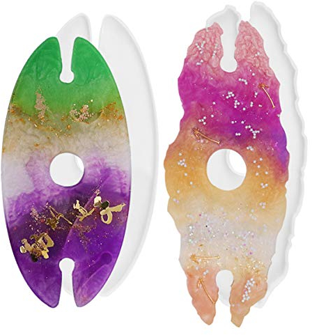 HQdeal 2 Stück Silikonformen Epoxidharz Set Silikonform Weinregal Weinglashalter Resin Silikon Form Resin Mold Gießformen DIY Set Glasklar Formen für Epoxidharz,Kunstharz Gießen,Resin Art