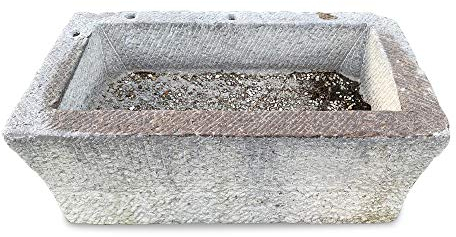 CBAM Becken für den Außenbereich aus Stein für Blumenbeete oder Gartenbrunnen Design Natural Stone Tub L.110 cm