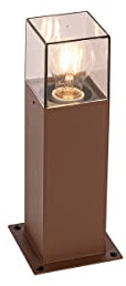 Qazqa - Industrie I Vintage I Smarte Steh-Außenleuchte I Sockelleuchte rostbraun 30 cm inkl. WLAN P45 – Dänemark Dimmer I Dimmbar I Außenbeleuchtung - Aluminium Länglich - LED geeignet E27