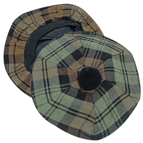 DSS KILTS Scottish Tam O' Shanter Acryl Tartan Wolle Tammy Hut Kilt Zubehör für Herren, Black Watch Weathered Tartan, Einheitsgröße