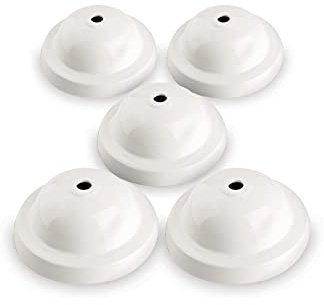 AMARCORDS - 5 Rosoni in porcellana per lampade a sospensione coprifili in ceramica a cupola colore BIANCO