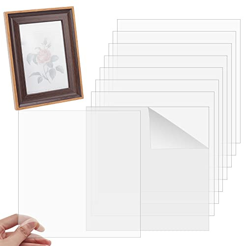 OLYCRAFT 8pcs 30x30cm PET Plastic Sheet Panels 0.4mm Thickness Clear PET Flexible Board Protective Film for Picture Frame Glass Replacement Plastic Sheets Easy to Cut for DIY Art Projects
